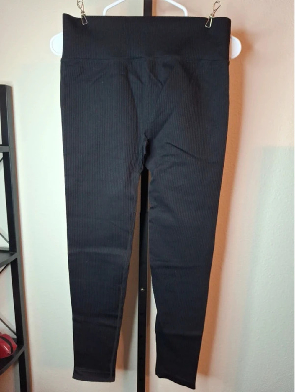 Halara Women's Black Ribbed Leggings NWOT size XL full length